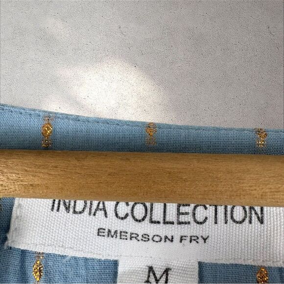 Emerson Fry Sky Blue Blouse with gold. Gently worn. - Picture 5 of 7